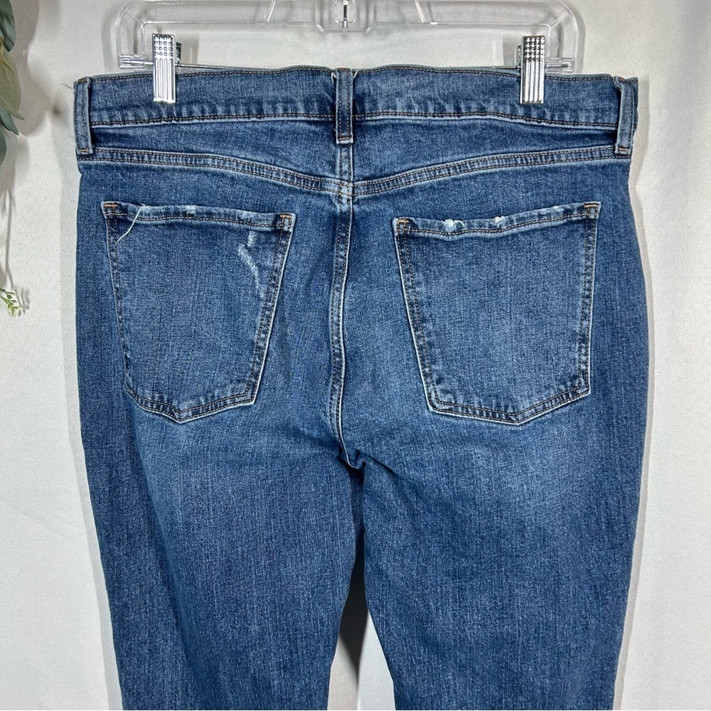 Old Navy | Mid Rise Boyfriend Jeans Distressed Blue Denim Women’s Size 12 - Picture 8 of 13
